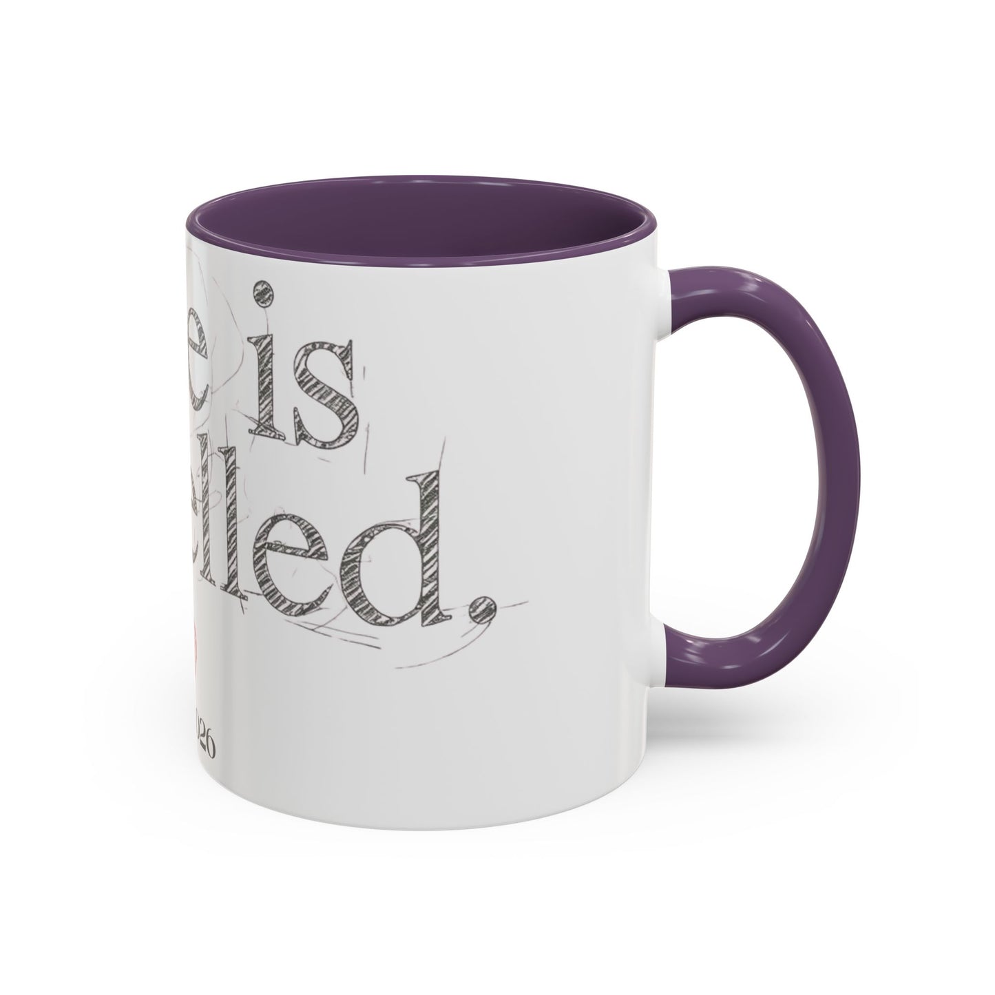 “Love Is Cancelled” Accent Mug | Personalized EST. Date Anti-Valentine Coffee Mug
