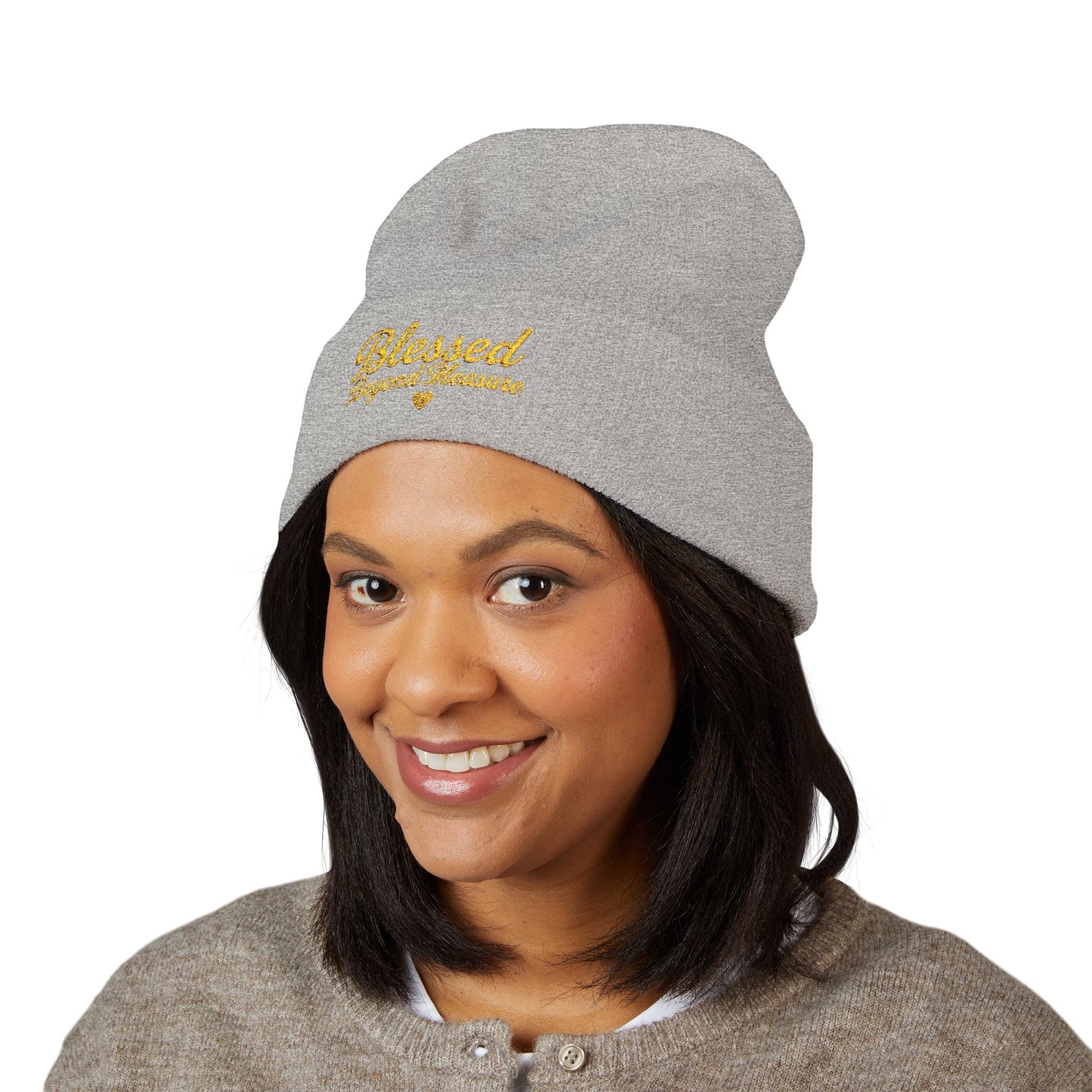 Blessed Beyond Measure Embroidered Beanie – Faith-Inspired Knit Hat (9 Color Options)