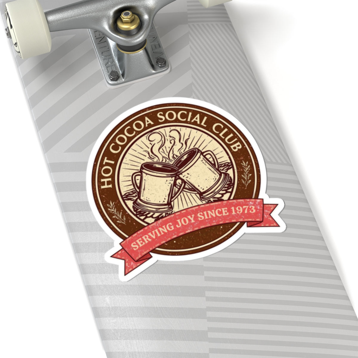 Hot Cocoa Social Club Sticker | Vintage Holiday Cocoa Club Decal | Cozy Christmas Aesthetic