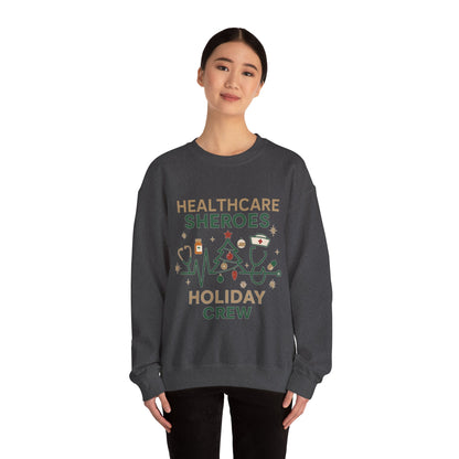 Healthcare Sheroes Holiday Crewneck Sweatshirt | Christmas Nurse & Medical Staff Gift (10 Colors)