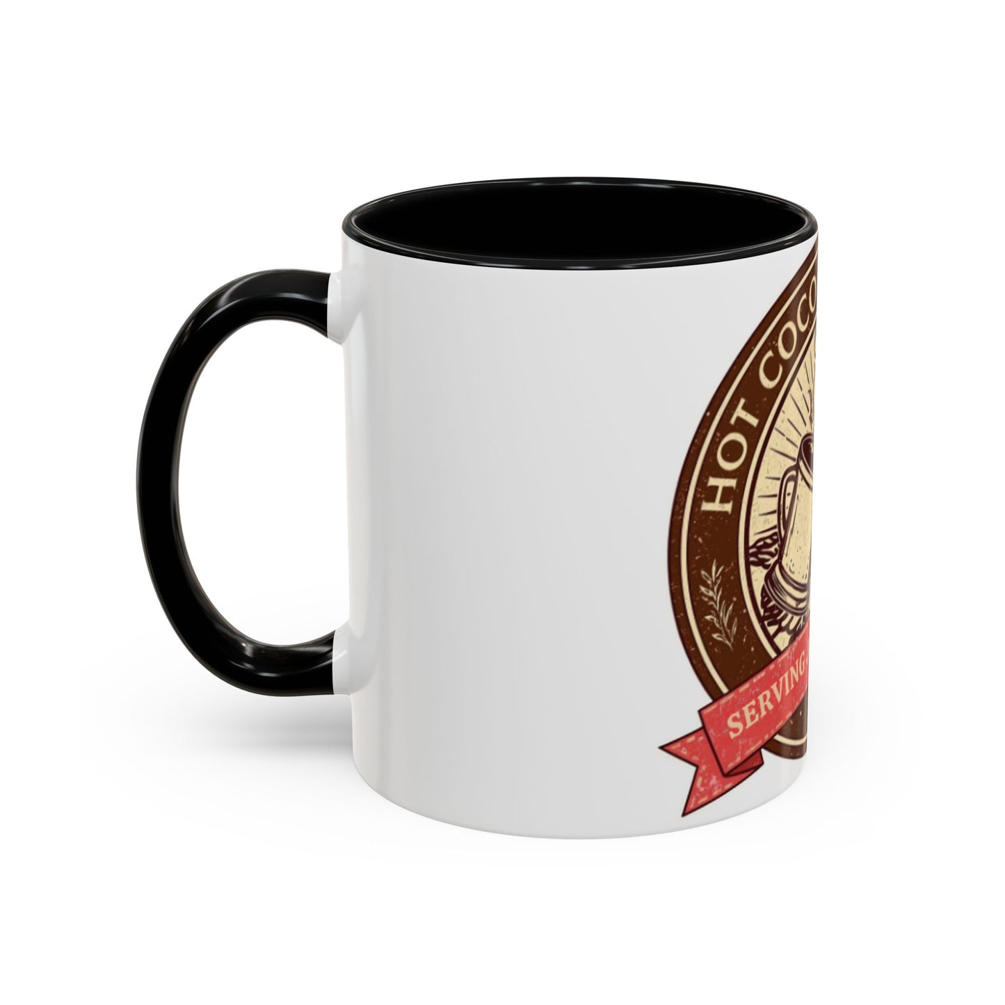 Hot Cocoa Social Club Accent Mug | Vintage Holiday Coffee Cup (11oz & 15oz, Multiple Colors)