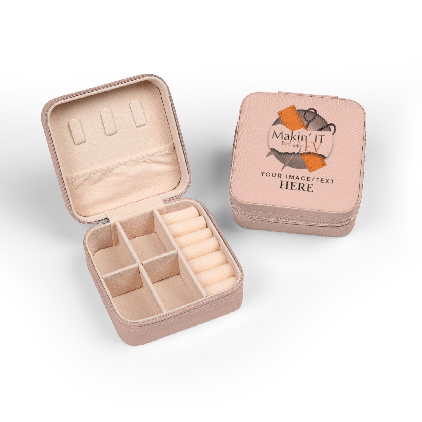 Custom Travel Jewelry Box – Portable Velvet Ring & Earring Organizer