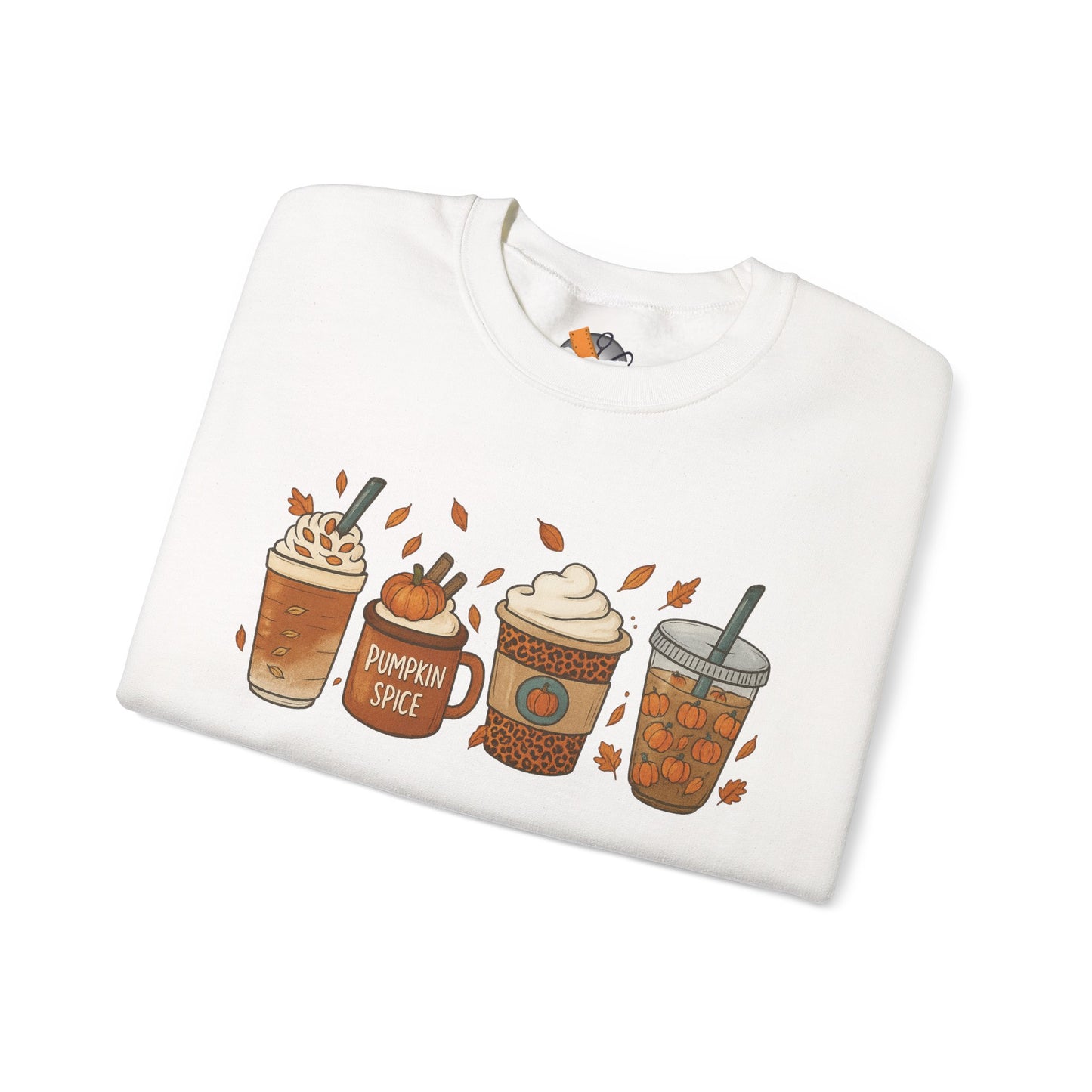 Pumpkin Spice Crewneck Sweatshirt – Cozy Fall Coffee Lover Pullover (10 Colors)