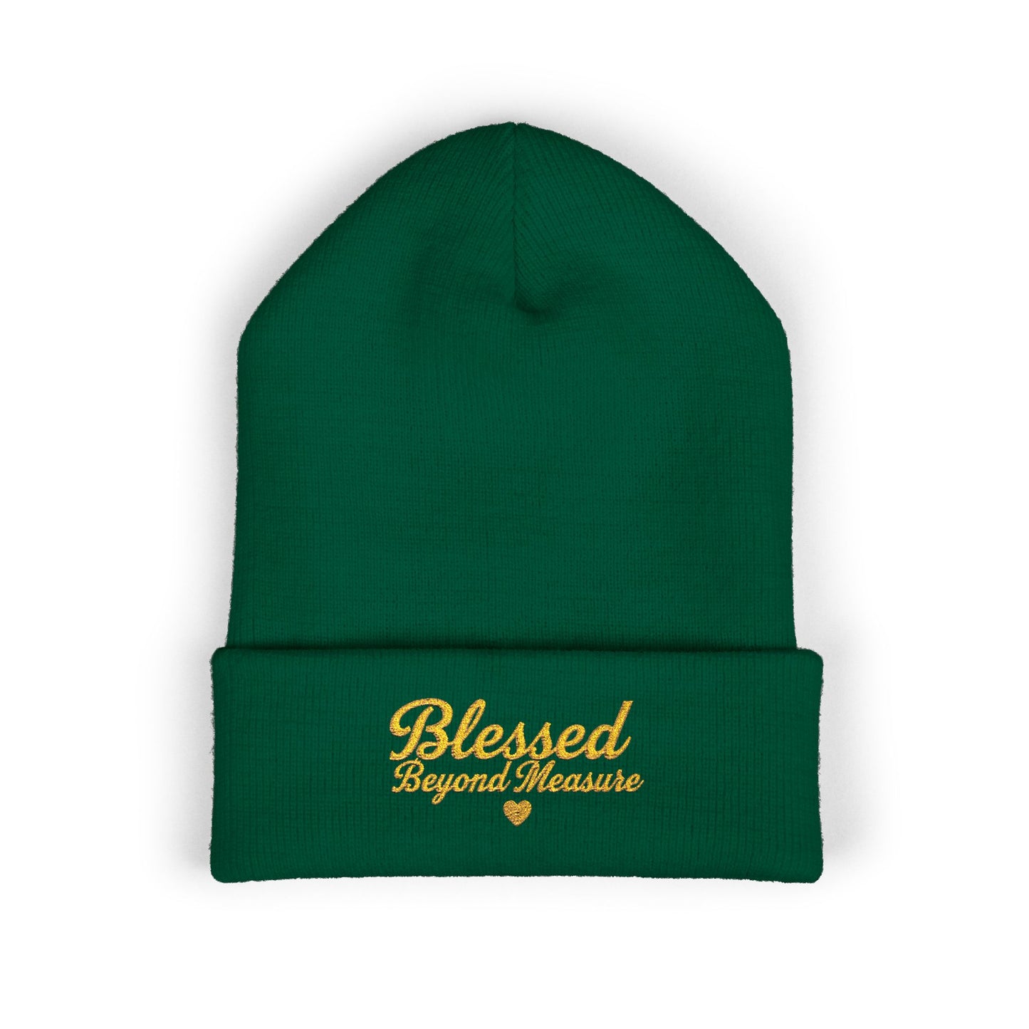 Blessed Beyond Measure Embroidered Beanie – Faith-Inspired Knit Hat (9 Color Options)