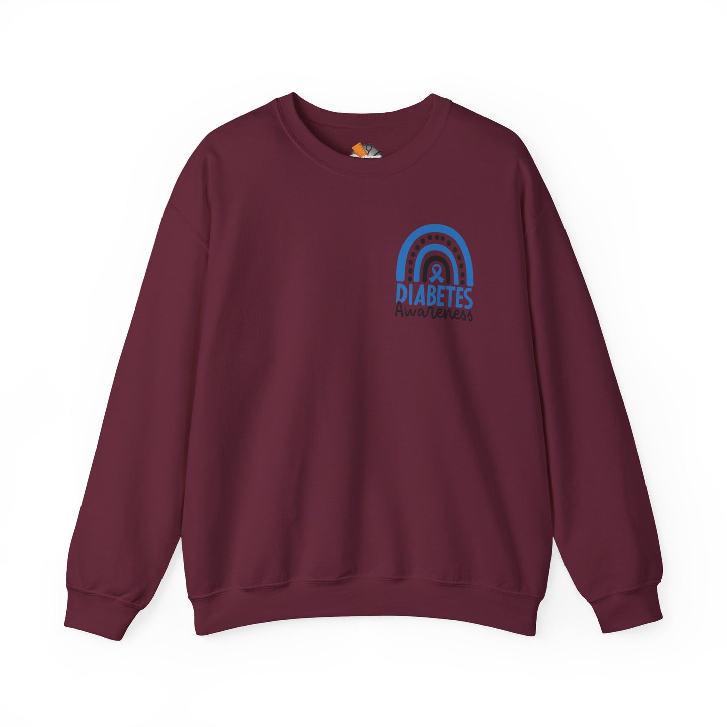 Diabetes Awareness Crewneck Sweatshirt | Blue Ribbon Graffiti Design (9 Colors)