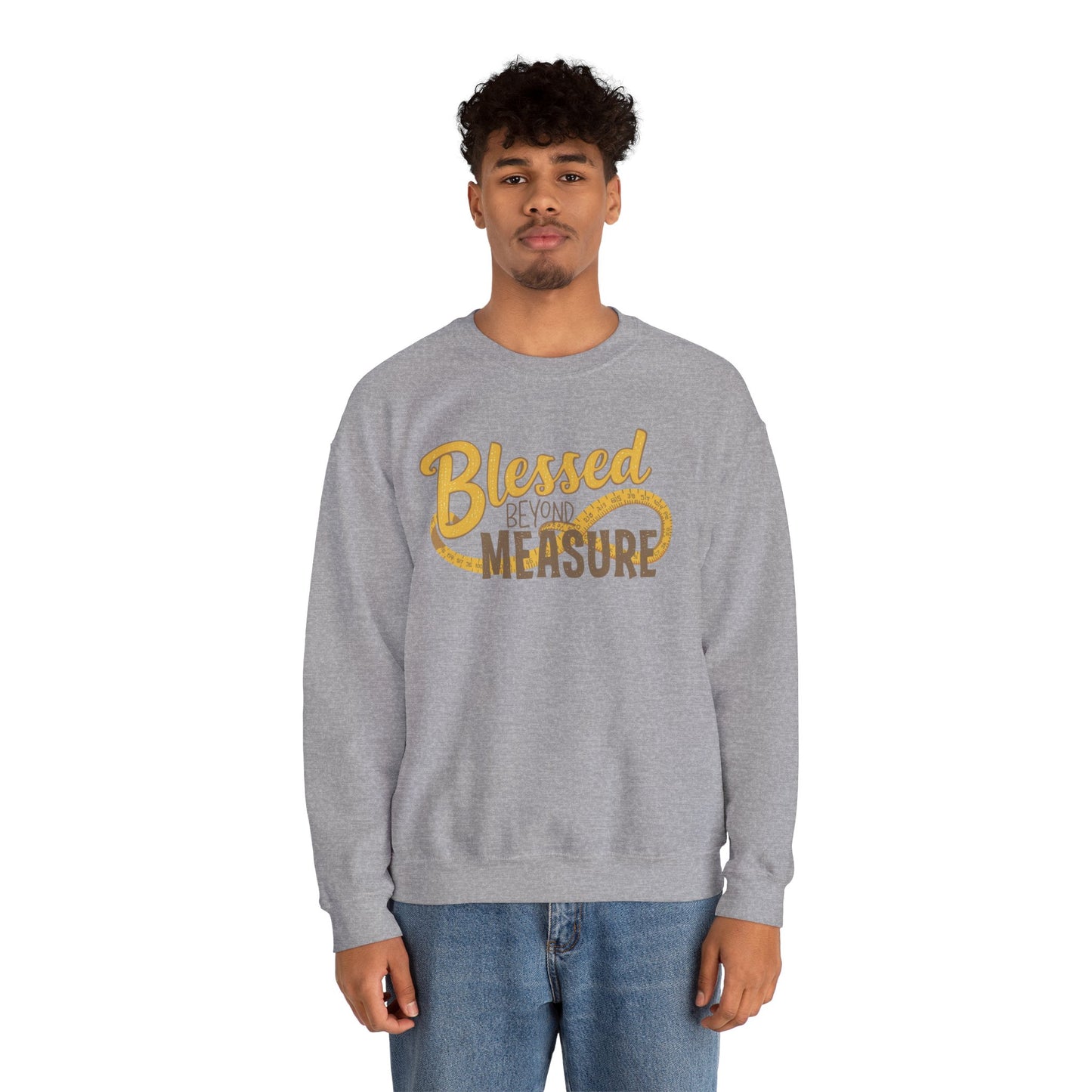 Blessed Beyond Measure Crewneck Sweatshirt – Cozy Faith & Gratitude Sweater (9 Color Options)