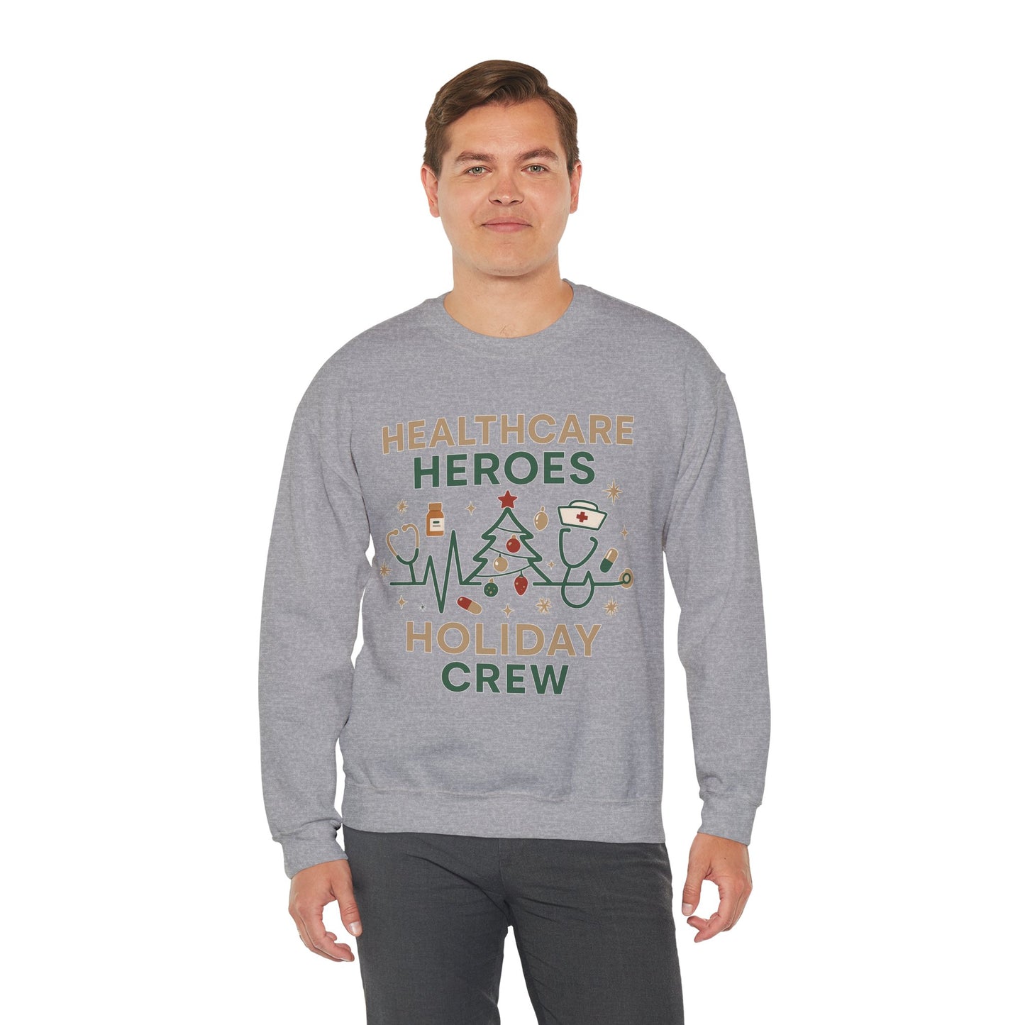 Healthcare Heroes Holiday Crewneck Sweatshirt | Nurse & Medical Staff Christmas Sweater (10 Colors)