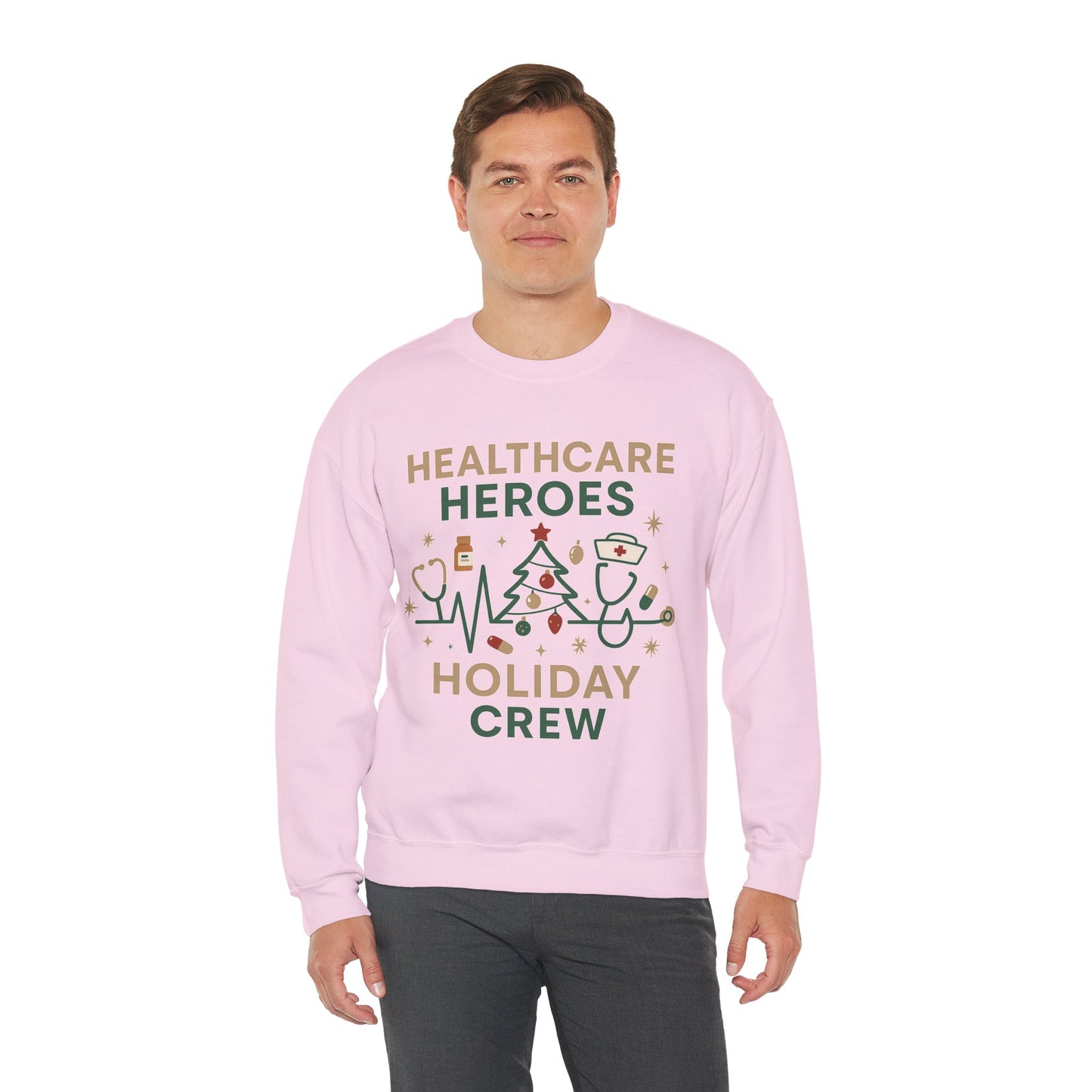 Healthcare Heroes Holiday Crewneck Sweatshirt | Nurse & Medical Staff Christmas Sweater (10 Colors)