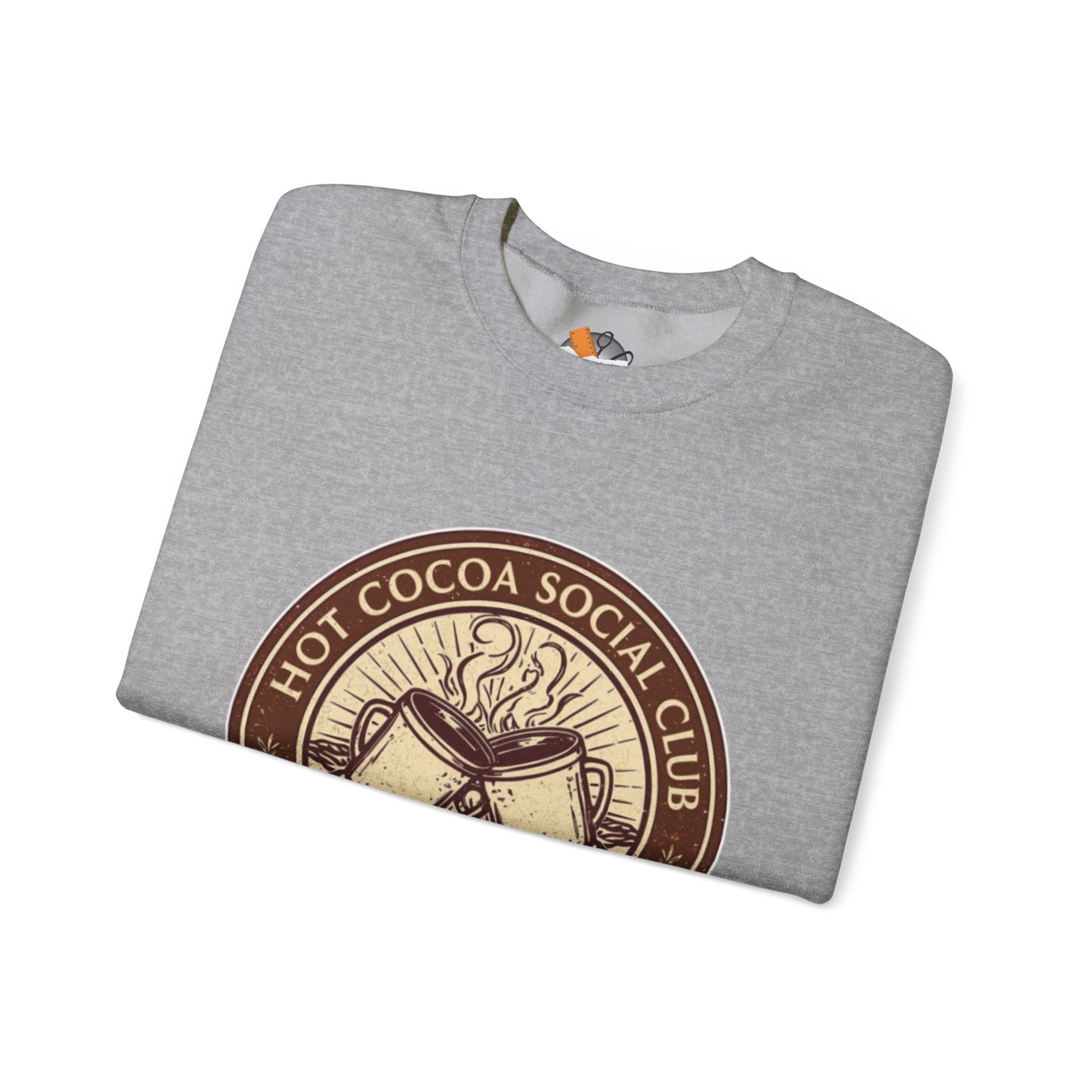 Hot Cocoa Social Club Crewneck Sweatshirt | Vintage Holiday Pullover | Cozy Winter “Serving Joy Since 1973” Sweatshirt