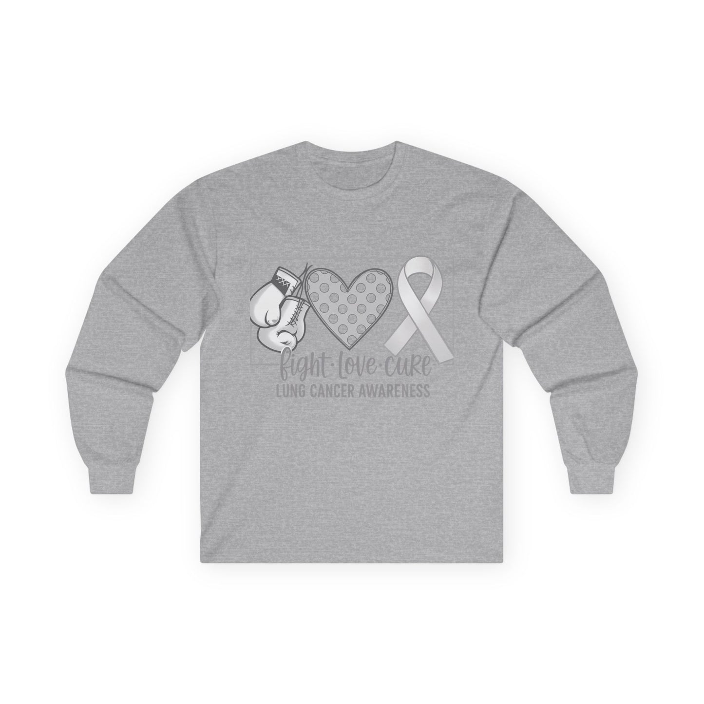 Fight Love Cure Lung Cancer Awareness Long Sleeve Shirt | Unisex Graphic Tee
