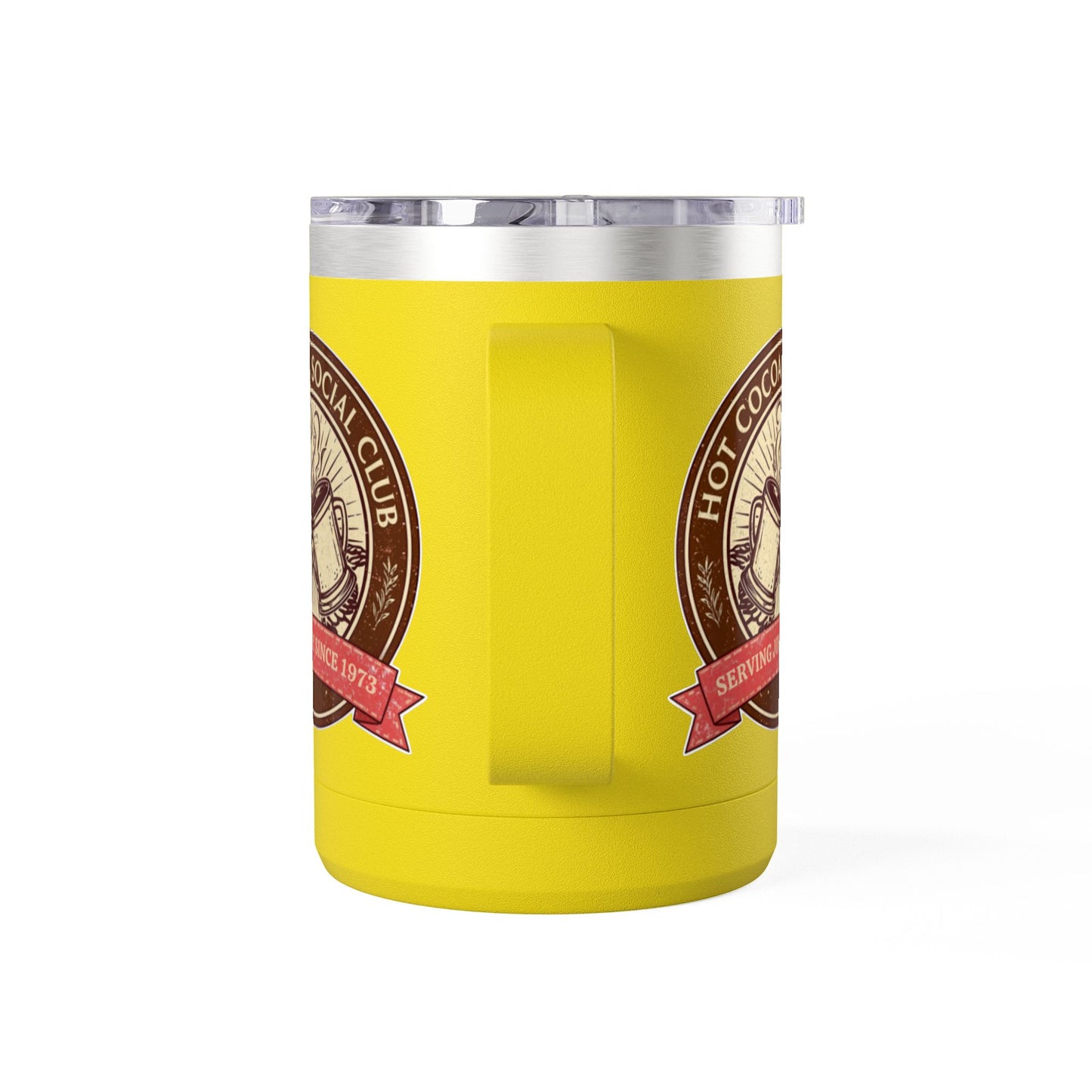 Hot Cocoa Social Club Insulated Coffee Tumbler | Cozy Vintage Mug | Double-Wall Stainless Steel Holiday Drinkware