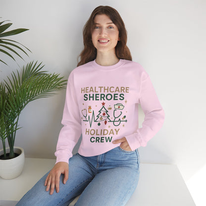 Healthcare Sheroes Holiday Crewneck Sweatshirt | Christmas Nurse & Medical Staff Gift (10 Colors)