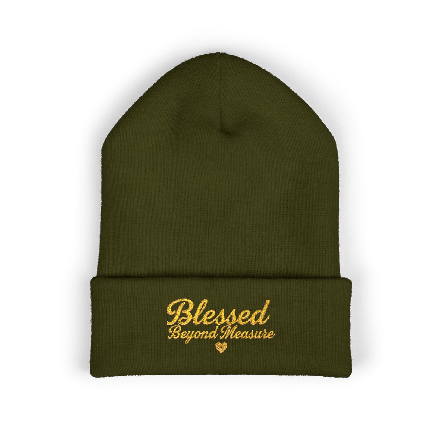 Blessed Beyond Measure Embroidered Beanie – Faith-Inspired Knit Hat (9 Color Options)
