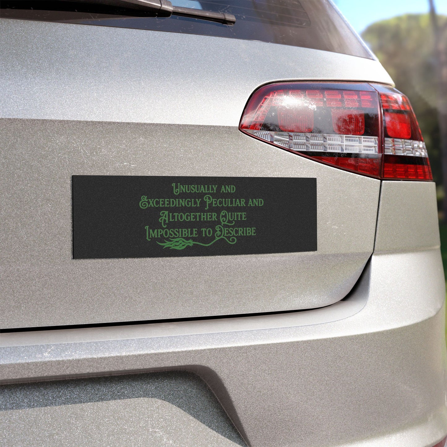 Wicked Inspired Elphaba Car Magnet | “Unusually & Exceedingly Peculiar” Green Quote Magnet (3 Sizes)