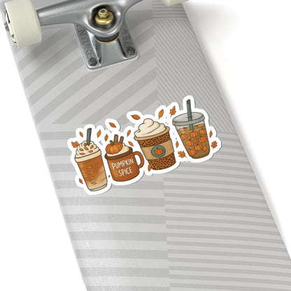 Pumpkin Spice Sticker | Fall Coffee Cup Sticker | Cozy Autumn Aesthetic Laptop & Tumbler Decal (4 Sizes)