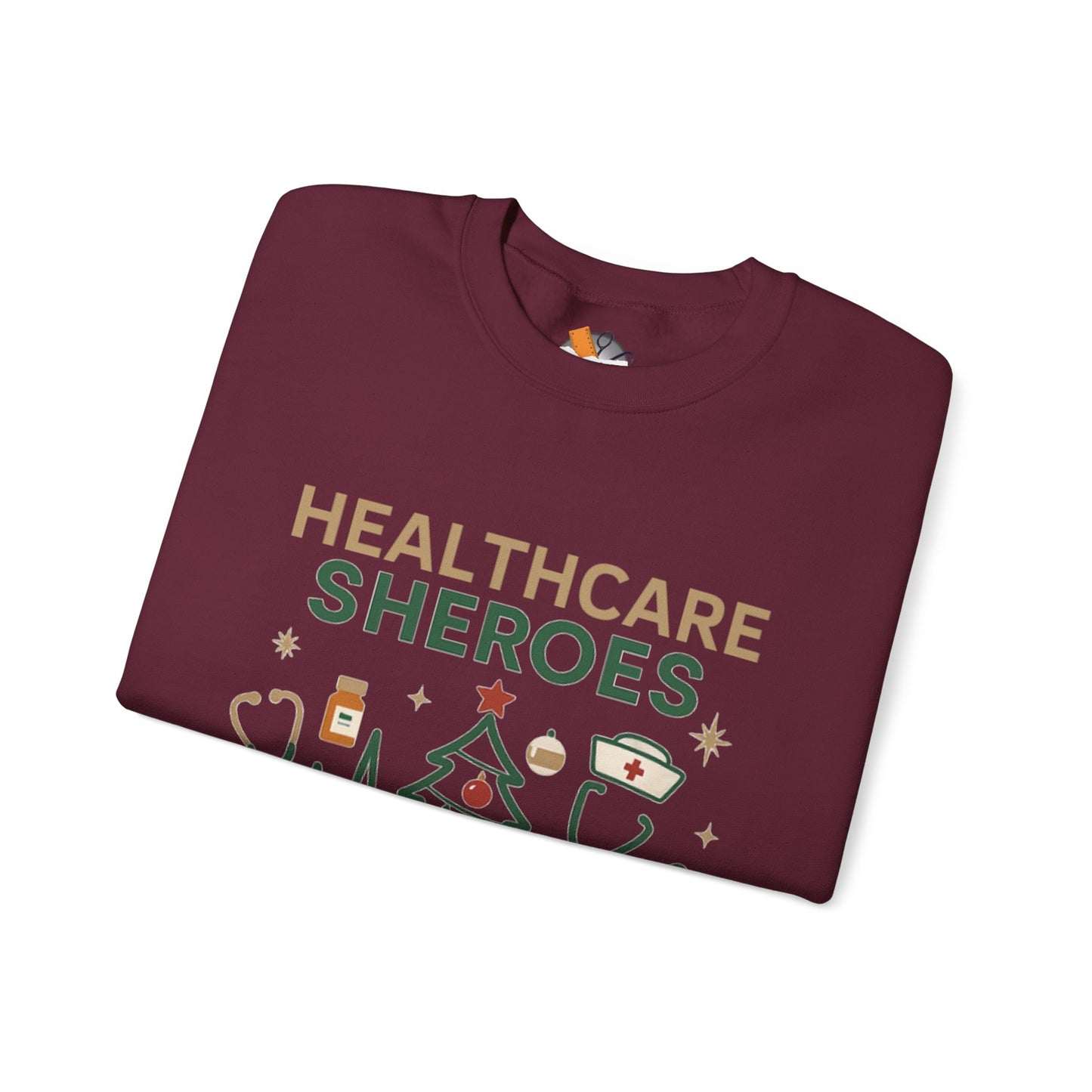 Healthcare Sheroes Holiday Crewneck Sweatshirt | Christmas Nurse & Medical Staff Gift (10 Colors)