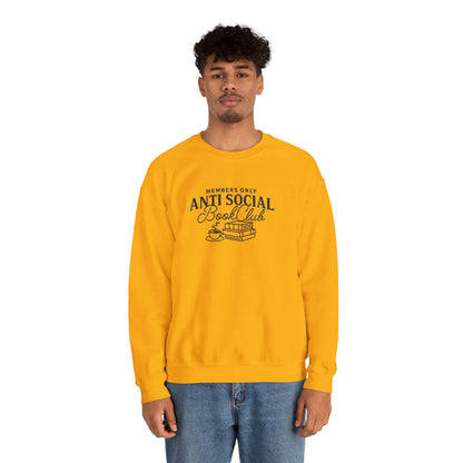 “Members Only Anti Social Book Club” Embroidered Crewneck