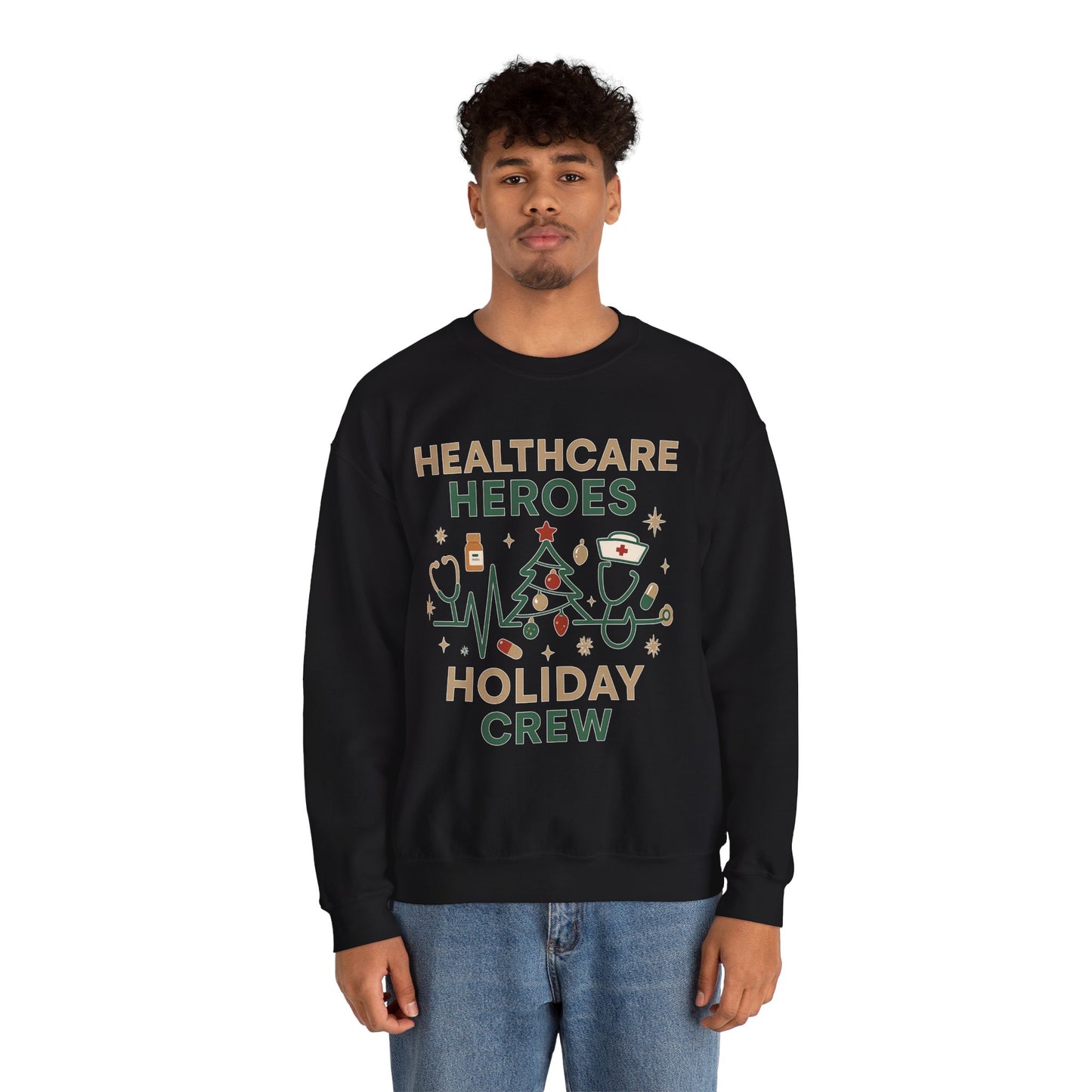 Healthcare Heroes Holiday Crewneck Sweatshirt | Nurse & Medical Staff Christmas Sweater (10 Colors)