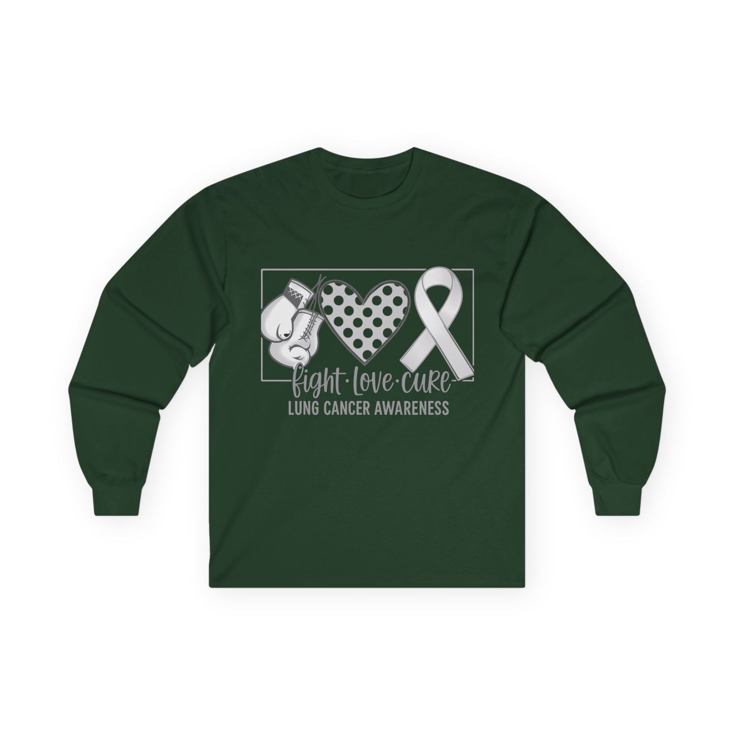 Fight Love Cure Lung Cancer Awareness Long Sleeve Shirt | Unisex Graphic Tee