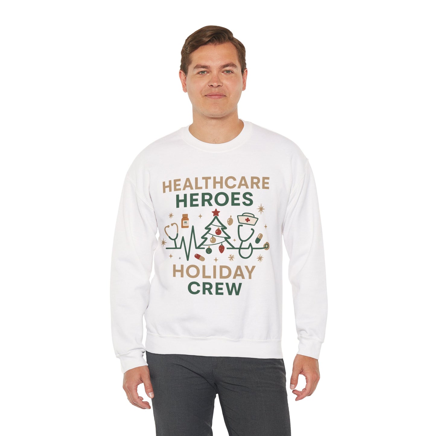 Healthcare Heroes Holiday Crewneck Sweatshirt | Nurse & Medical Staff Christmas Sweater (10 Colors)