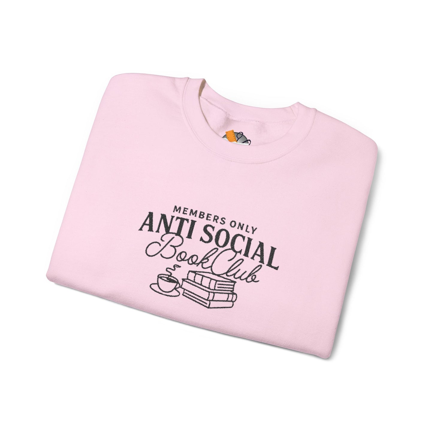 “Members Only Anti Social Book Club” Embroidered Crewneck