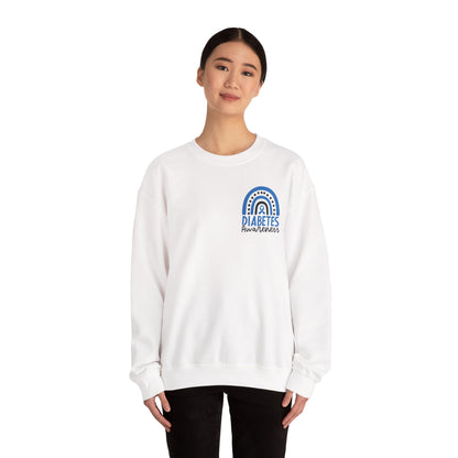 Diabetes Awareness Crewneck Sweatshirt | Blue Ribbon Graffiti Design (9 Colors)