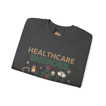 Healthcare Sheroes Holiday Crewneck Sweatshirt | Christmas Nurse & Medical Staff Gift (10 Colors)