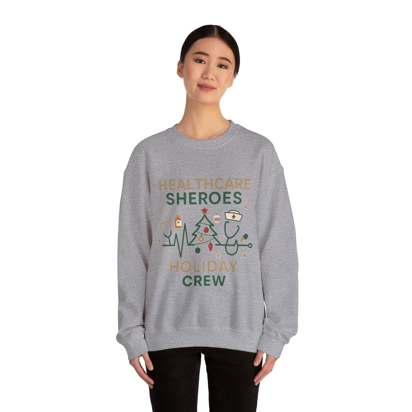 Healthcare Sheroes Holiday Crewneck Sweatshirt | Christmas Nurse & Medical Staff Gift (10 Colors)