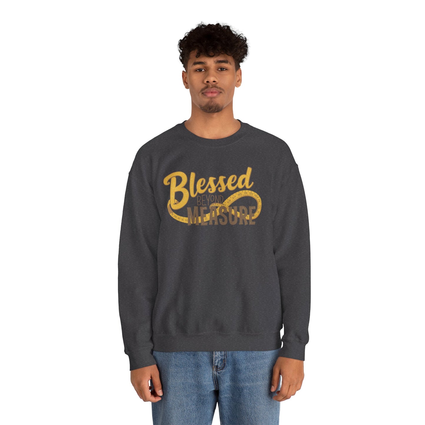 Blessed Beyond Measure Crewneck Sweatshirt – Cozy Faith & Gratitude Sweater (9 Color Options)