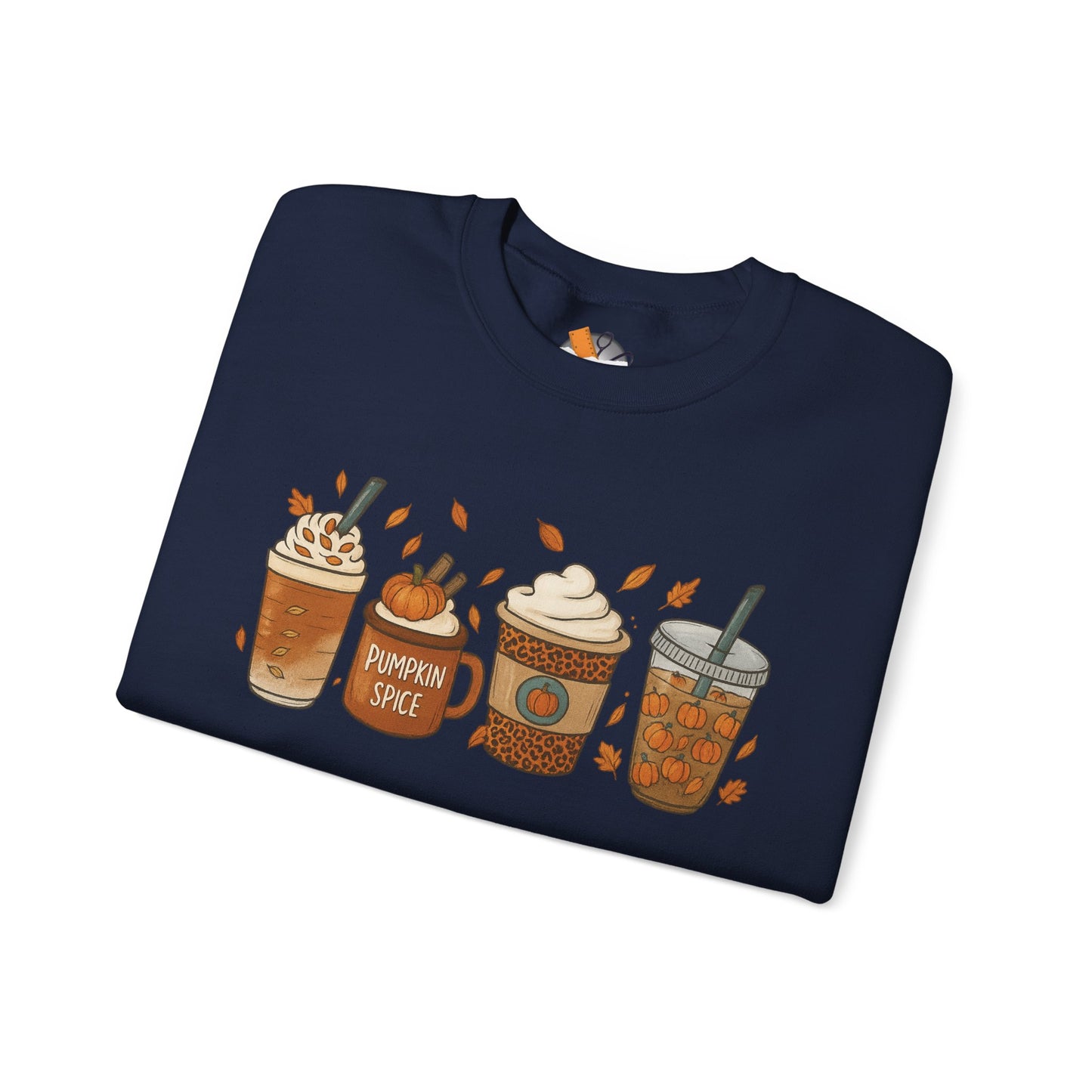 Pumpkin Spice Crewneck Sweatshirt – Cozy Fall Coffee Lover Pullover (10 Colors)