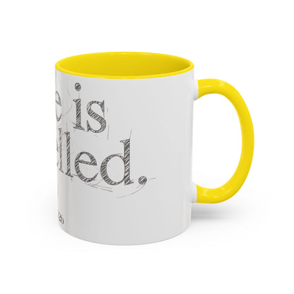 “Love Is Cancelled” Accent Mug | Personalized EST. Date Anti-Valentine Coffee Mug