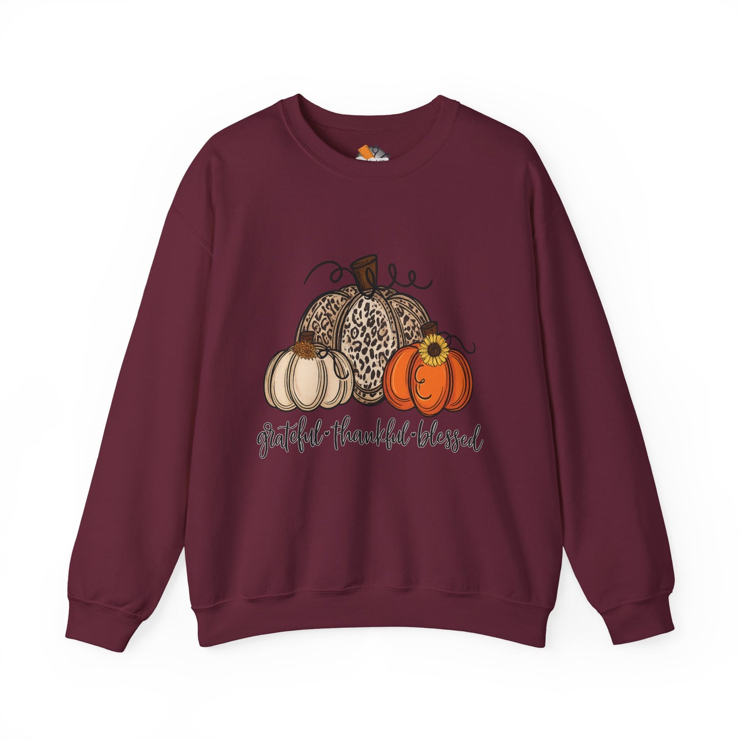 Grateful Thankful Blessed Crewneck Sweatshirt – Fall Faith & Pumpkin Season Pullover (10 Colors)