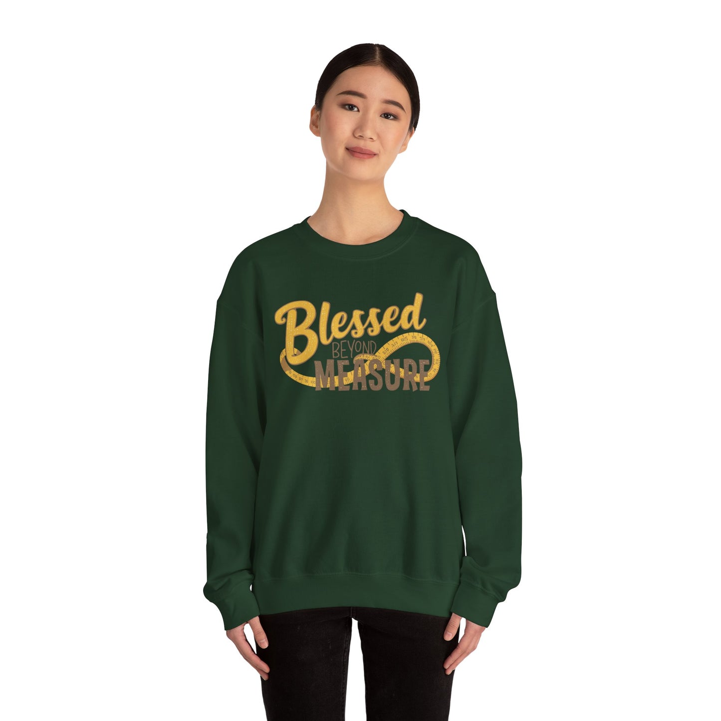 Blessed Beyond Measure Crewneck Sweatshirt – Cozy Faith & Gratitude Sweater (9 Color Options)