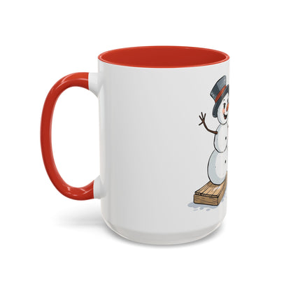 Winter to Fall Humor Mug – “Make Room” Snowman & Pumpkin Mug