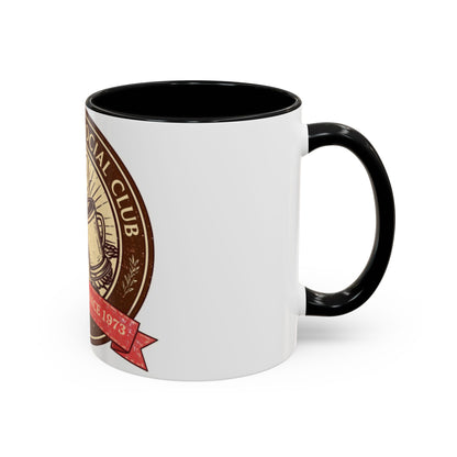 Hot Cocoa Social Club Accent Mug | Vintage Holiday Coffee Cup (11oz & 15oz, Multiple Colors)