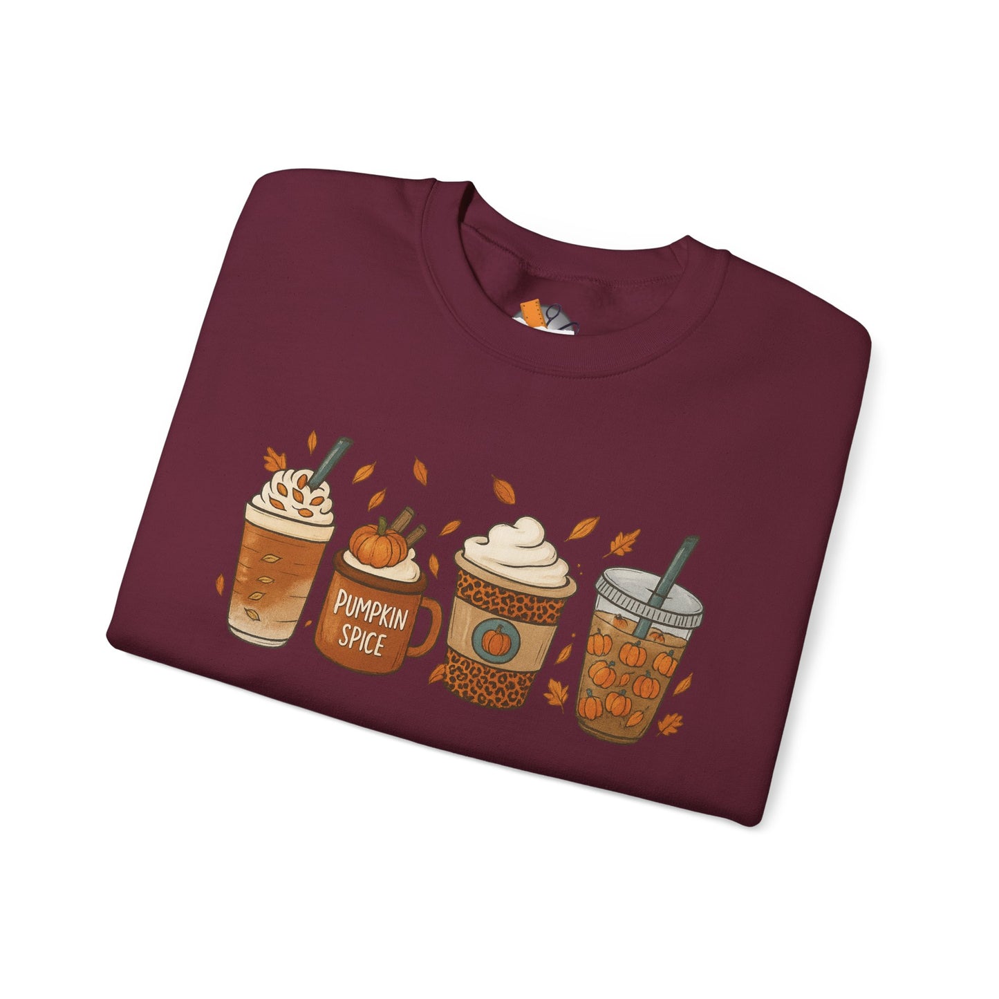 Pumpkin Spice Crewneck Sweatshirt – Cozy Fall Coffee Lover Pullover (10 Colors)