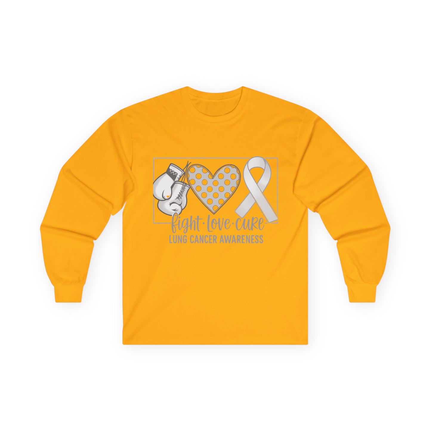 Fight Love Cure Lung Cancer Awareness Long Sleeve Shirt | Unisex Graphic Tee