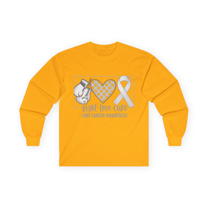 Fight Love Cure Lung Cancer Awareness Long Sleeve Shirt | Unisex Graphic Tee