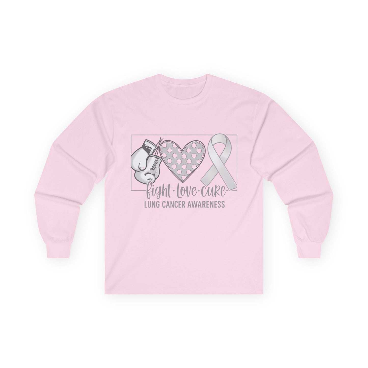 Fight Love Cure Lung Cancer Awareness Long Sleeve Shirt | Unisex Graphic Tee