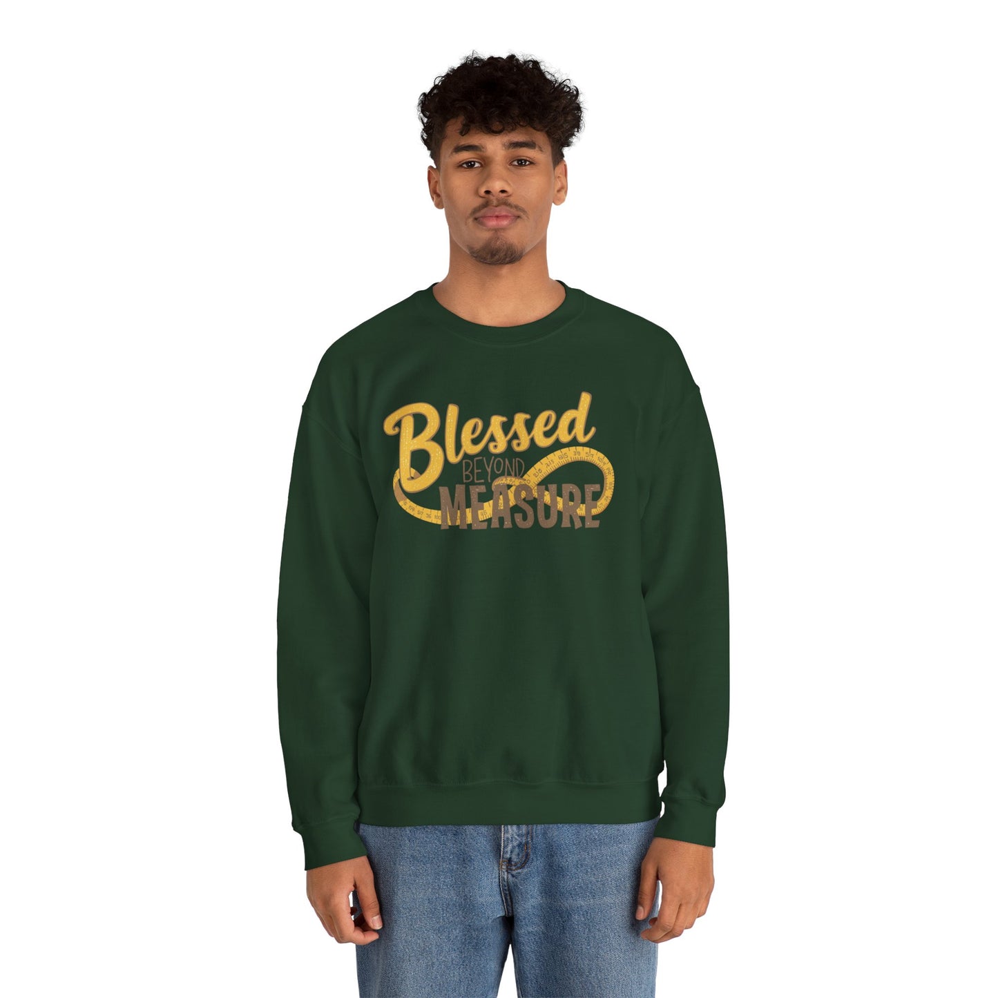 Blessed Beyond Measure Crewneck Sweatshirt – Cozy Faith & Gratitude Sweater (9 Color Options)