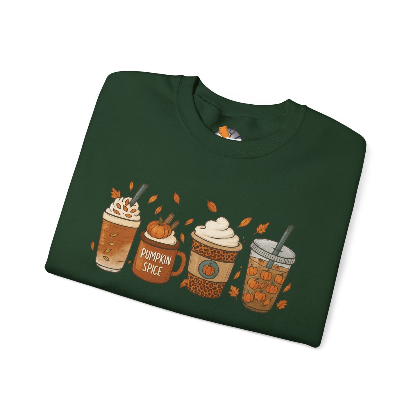 Pumpkin Spice Crewneck Sweatshirt – Cozy Fall Coffee Lover Pullover (10 Colors)