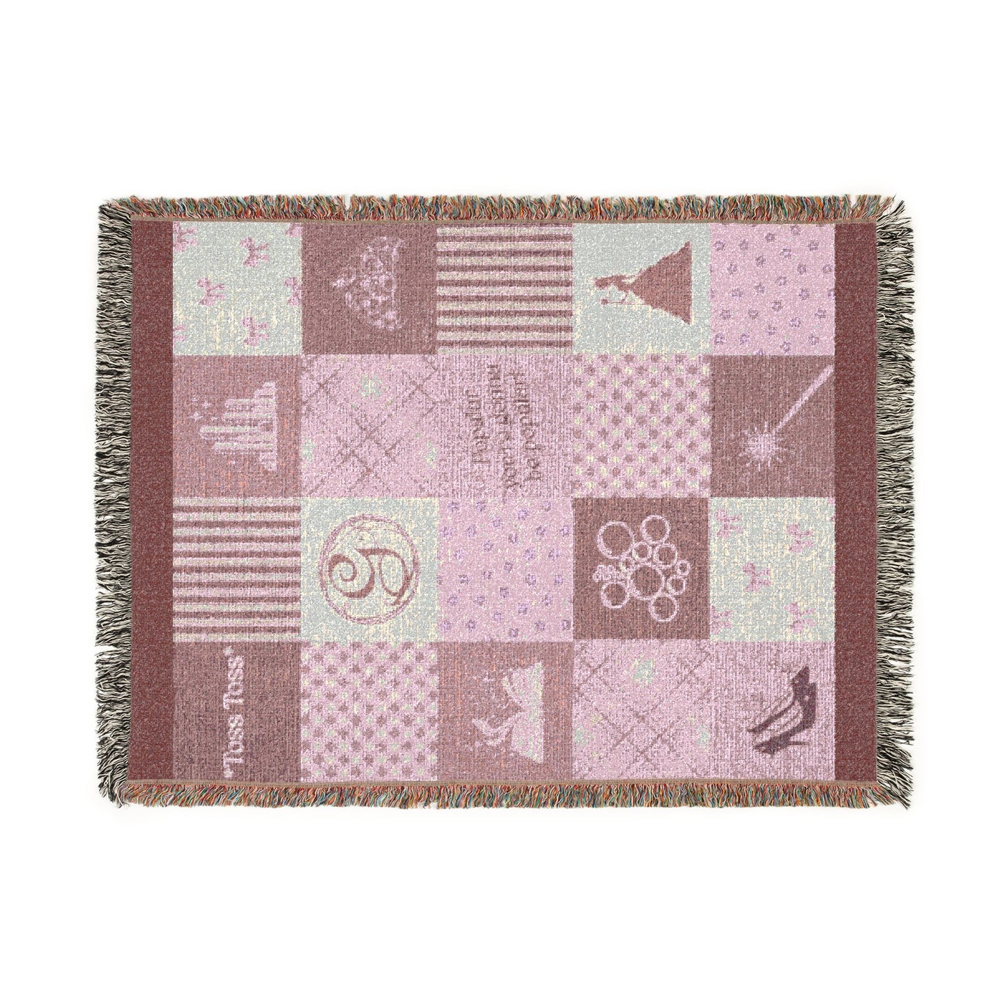 Glinda-Inspired Woven Blanket | Wicked Themed “Toss Toss” Pink Throw in 3 Sizes (51"x37", 60"x50", 80"x60")