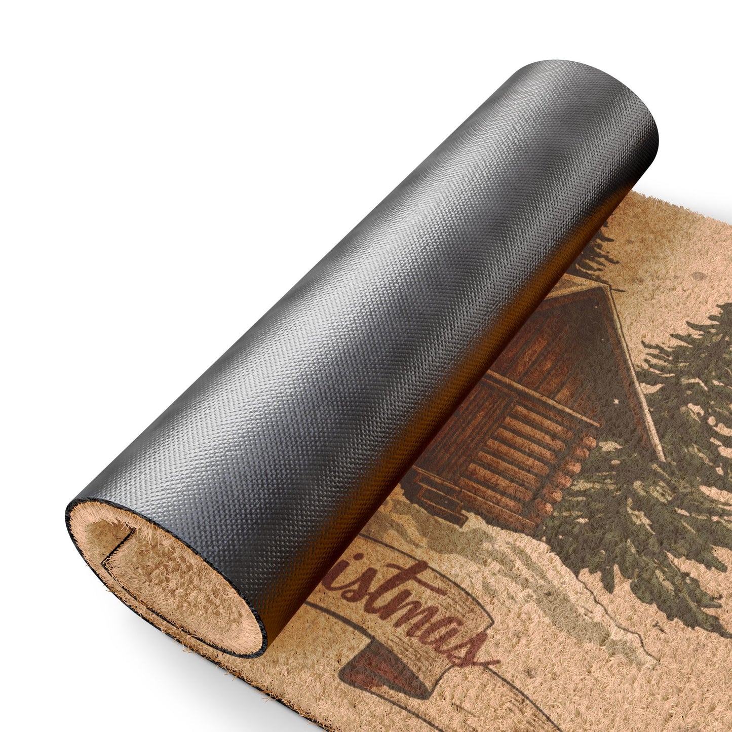 Cozy Cabin Christmas Doormat – Rustic Holiday Door Mat for Winter Décor