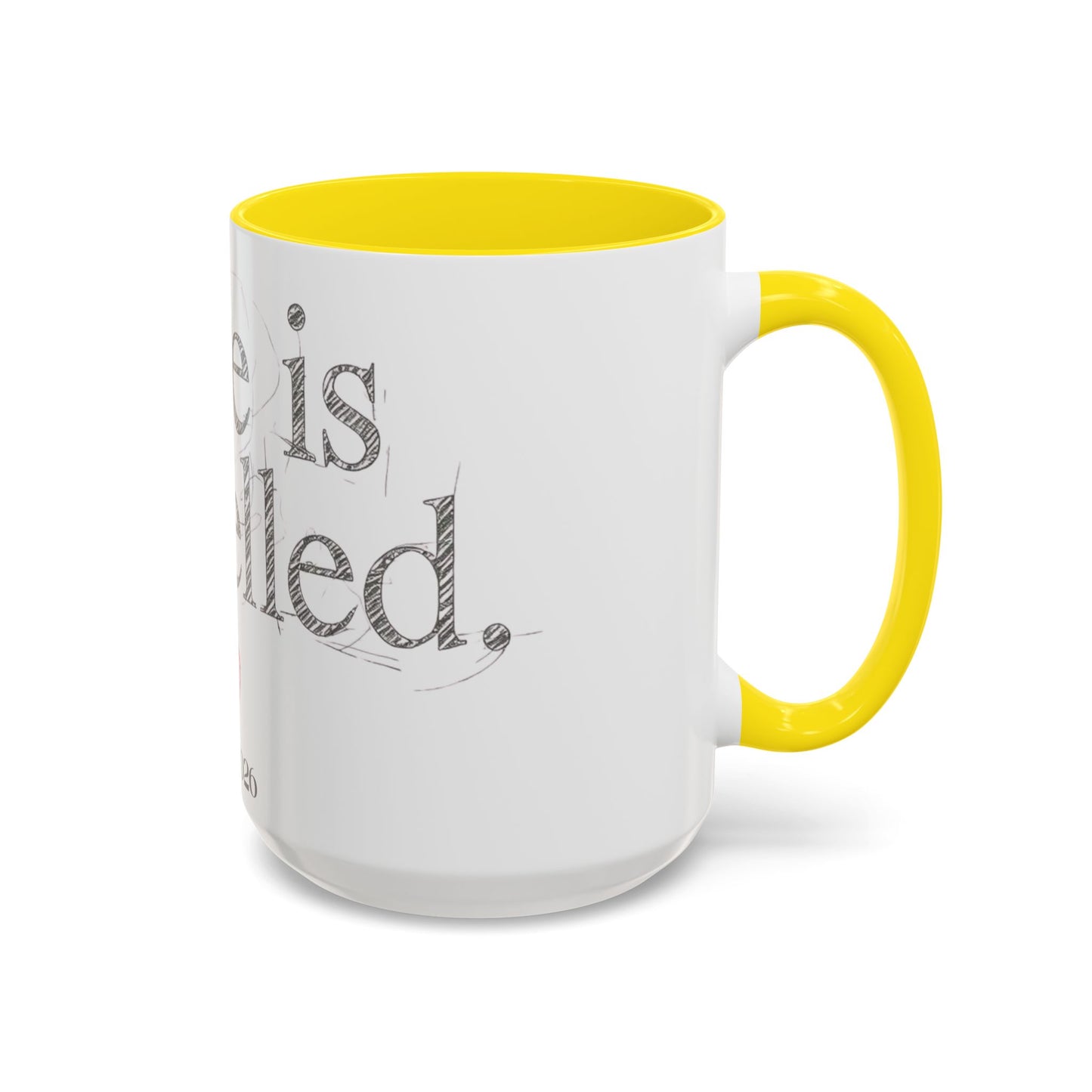 “Love Is Cancelled” Accent Mug | Personalized EST. Date Anti-Valentine Coffee Mug