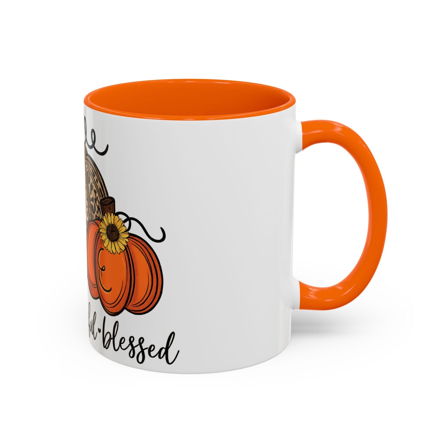 Grateful Thankful Blessed Accent Mug – Fall Coffee Cup (11oz & 15oz)