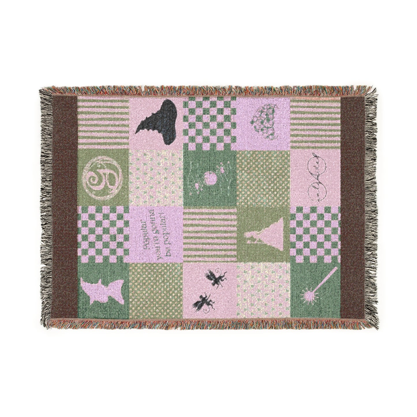 Wicked-Inspired “Pink Goes Good With Green” Woven Blanket | Glinda & Elphaba Friendship Throw in 3 Sizes (51"x37", 60"x50", 80"x60")