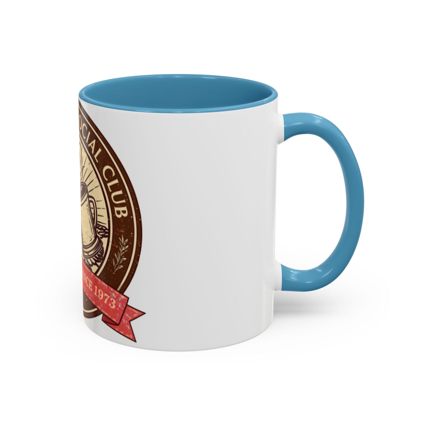 Hot Cocoa Social Club Accent Mug | Vintage Holiday Coffee Cup (11oz & 15oz, Multiple Colors)