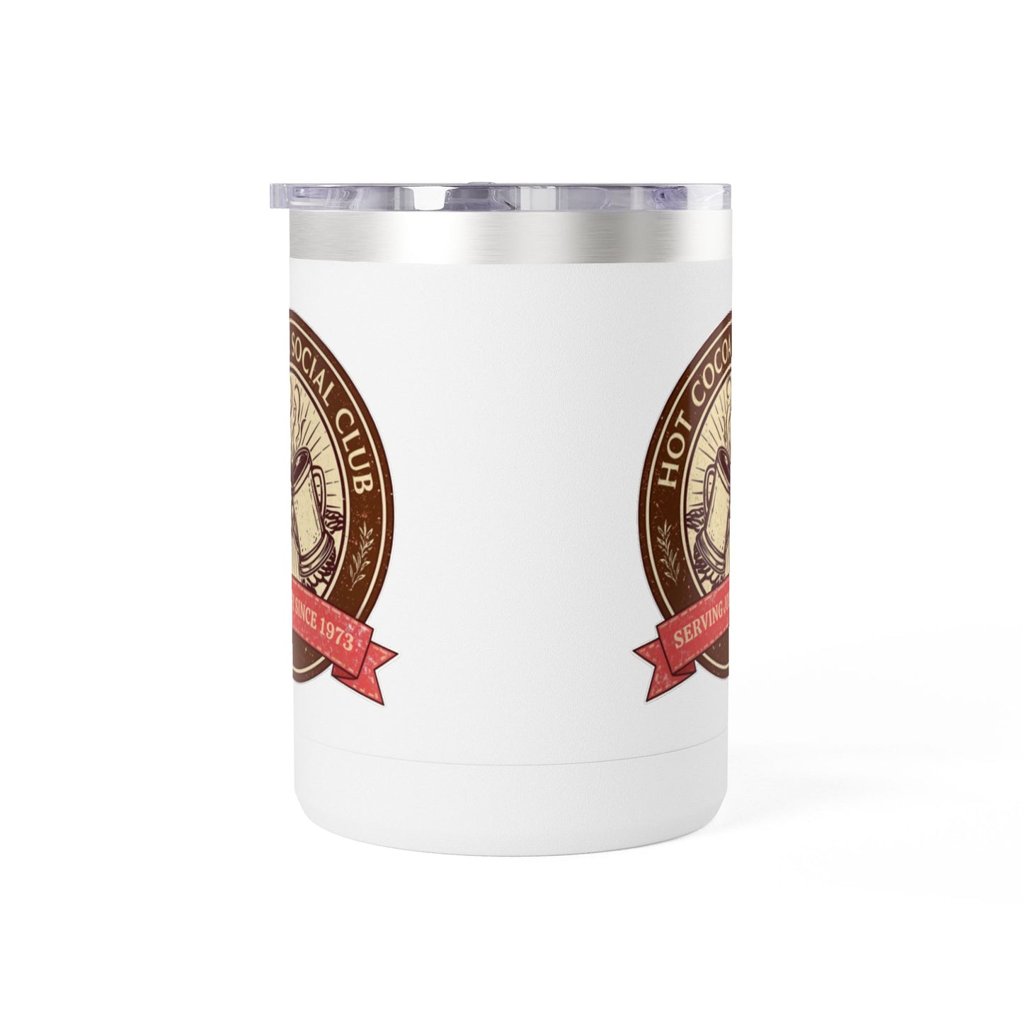 Hot Cocoa Social Club Insulated Coffee Tumbler | Cozy Vintage Mug | Double-Wall Stainless Steel Holiday Drinkware
