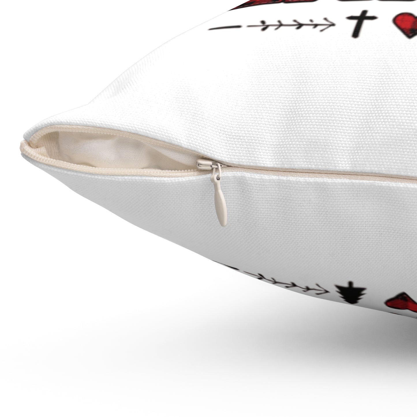 Faith, Family & Flannel Square Throw Pillow | Rustic Plaid Farmhouse Décor (4 Sizes)