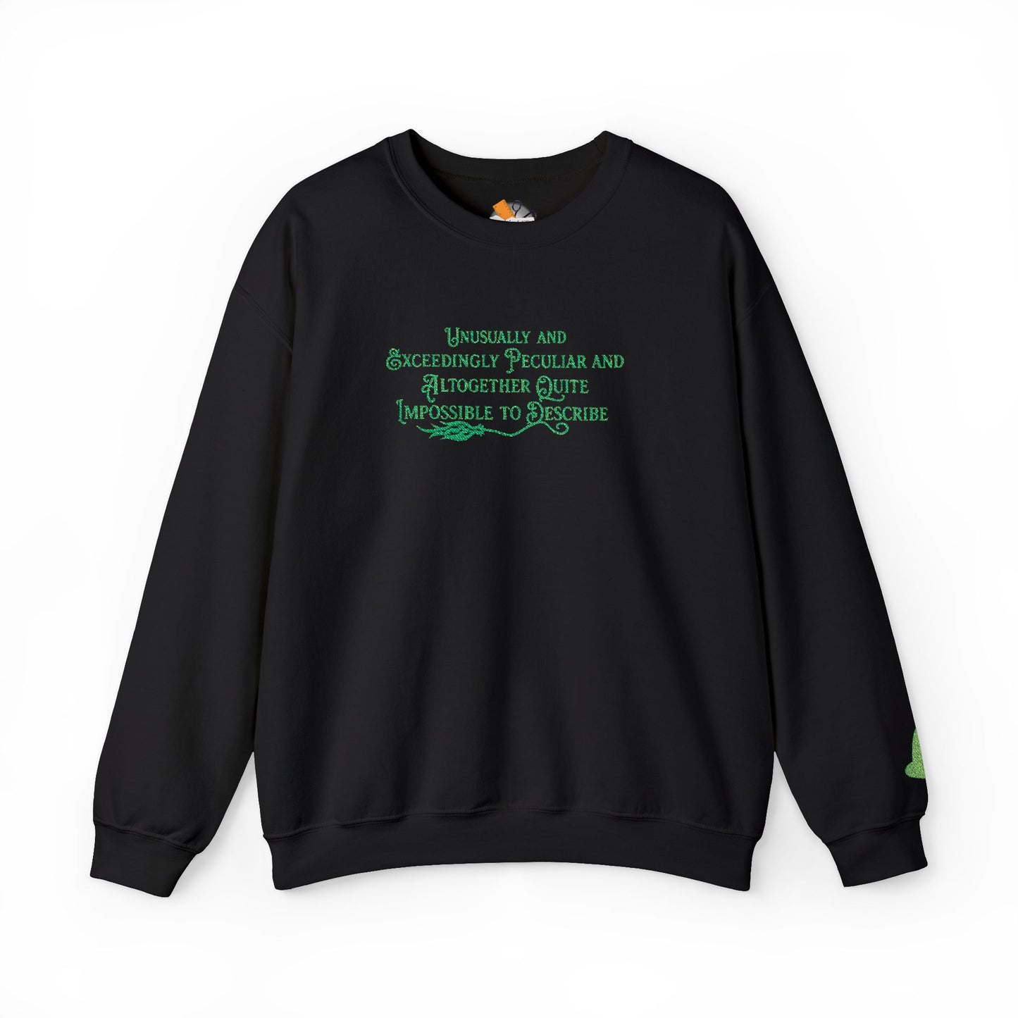 Elphaba-Inspired “Unusually Peculiar” Wicked Crewneck Sweatshirt | Broadway Witchcore Pullover (3 Colors)